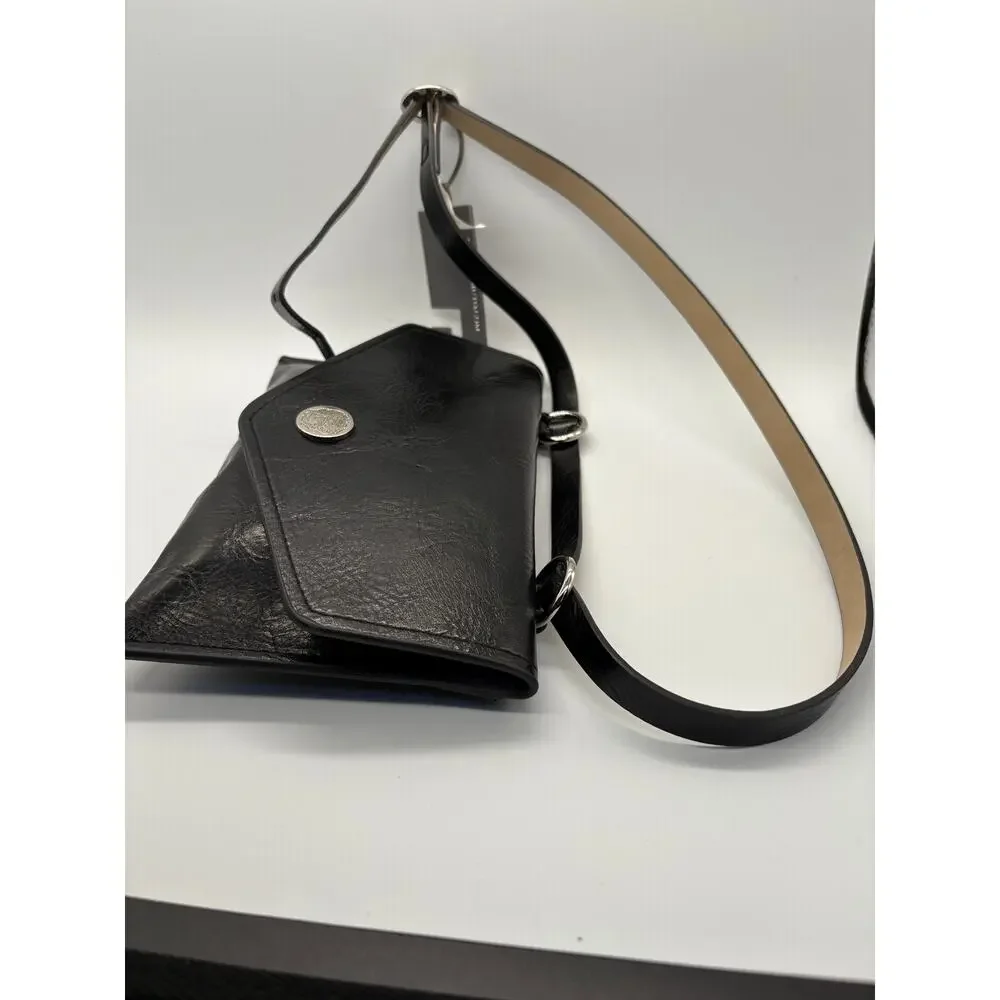 Vince Camuto Black Envelope Belt Bag Leather Waist NWT